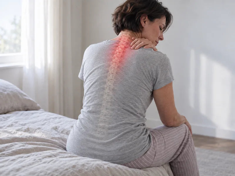 Illustrative rear view highlighting the neck and upper back.