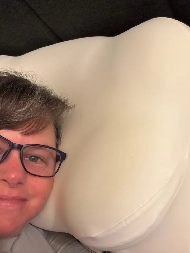 Anne H. with her pillow