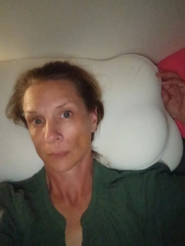 Hannah T. with her pillow