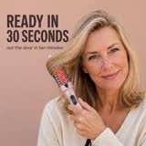 One calm pass on dry hair in about ten minutes
