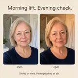 Same woman photographed at 9am and 6pm