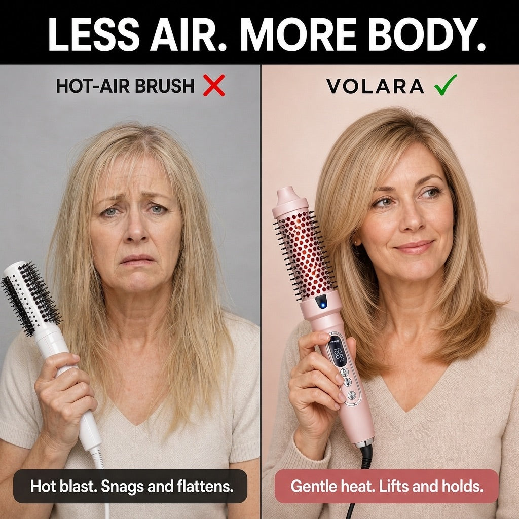 Flat fine hair vs lifted, fuller hair with Volara